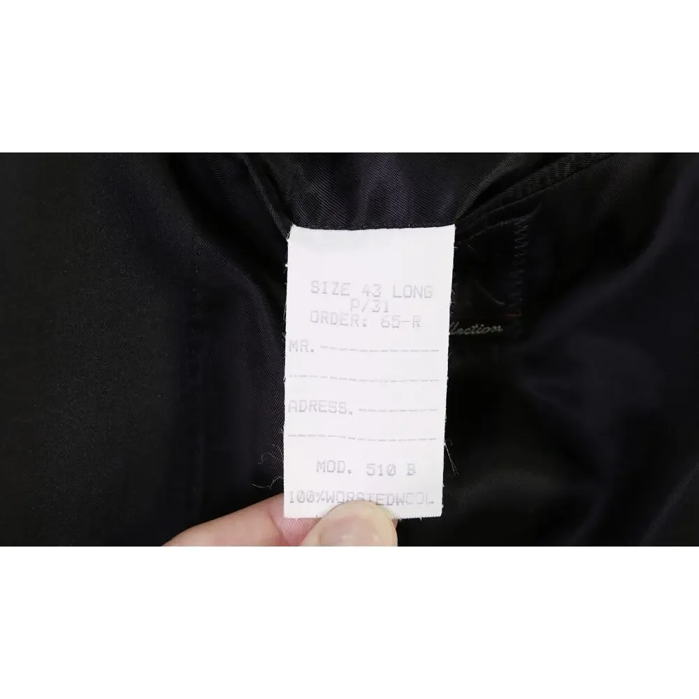 Jos A Bank Signature Black 1-Btn Notch Lapel Tuxedo Blazer Jacket 43L 42L